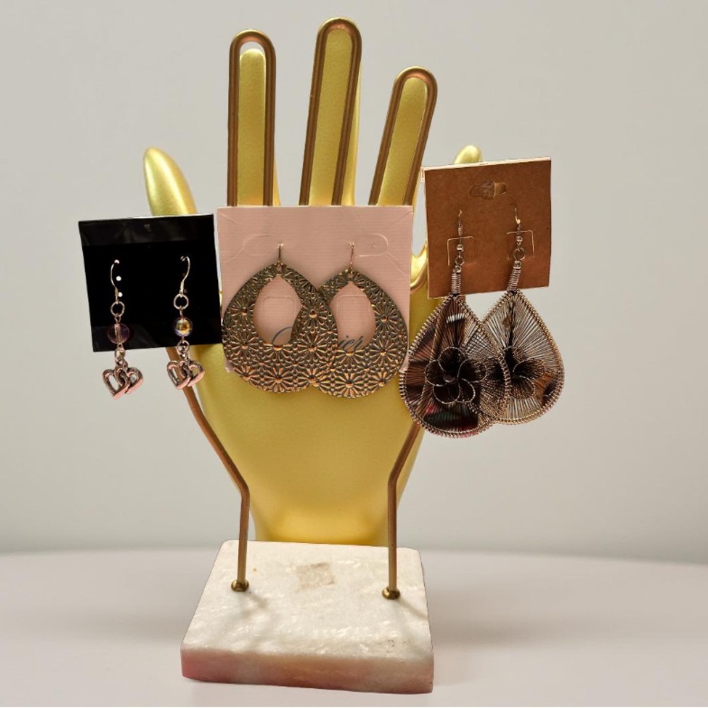 Earring lot Collection of assorted fashion dangle and drop earrings Set of 3 NEW